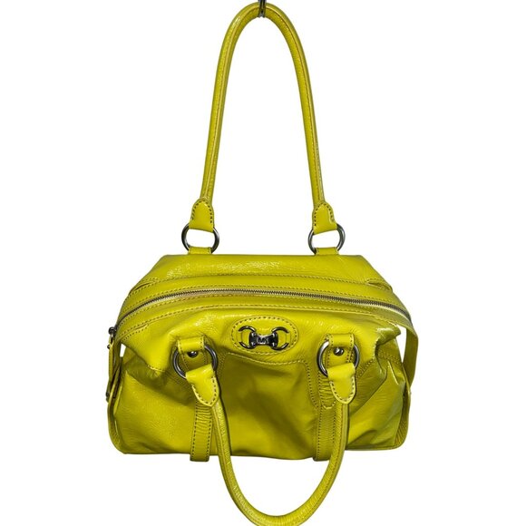 Michael Kors Yellow Patent Leather Satchel Bag With Silver Hardware & Matching W - Picture 7 of 15